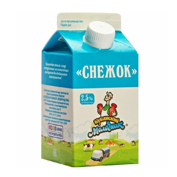 Продукт к/м Снежок 2.5% 450г. бут. Куб.Мол.