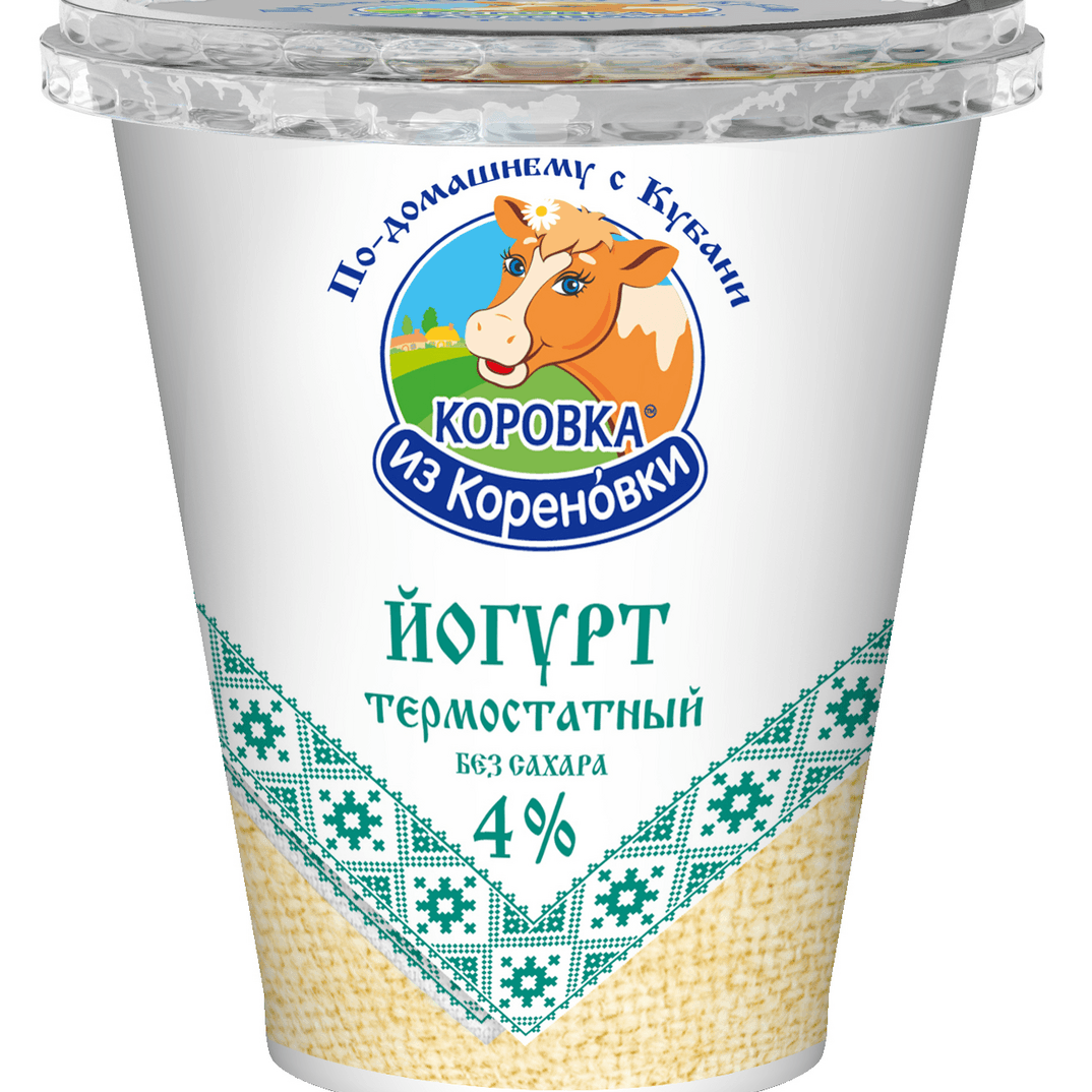 Йогурт мдж 4% термост. 300г.стакан Кореновка