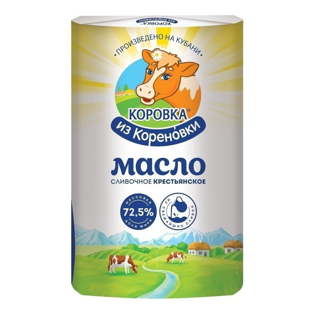 Масло сливочное "Крестьяское" 72,5% 170г Кореновка