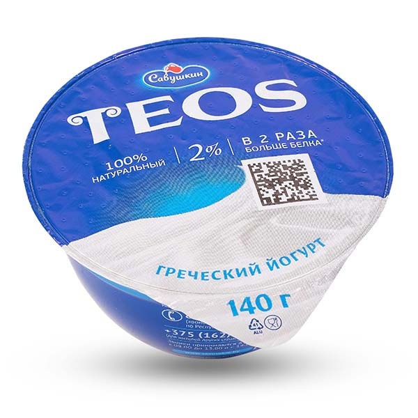 Йогурт греческий ТЕОС натур. 2% 140гр