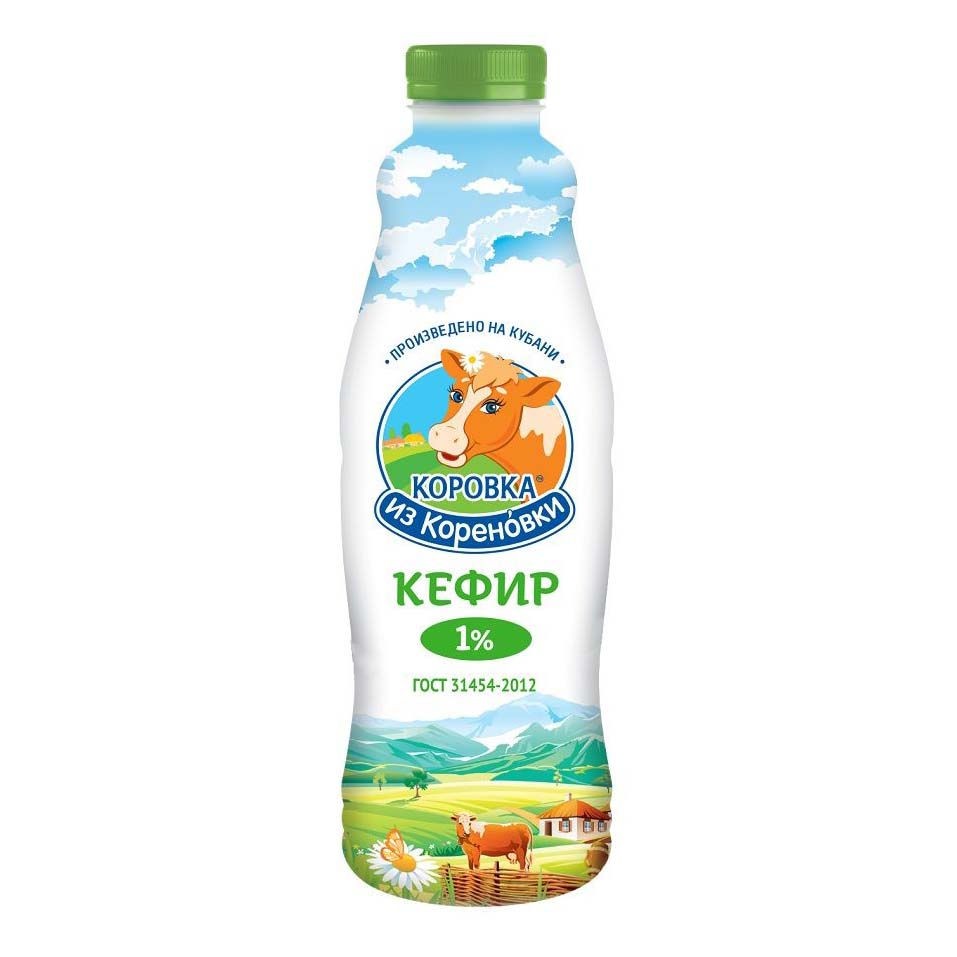Кефир м.д.ж 1%  бутылка 0,9кг. Кореновка