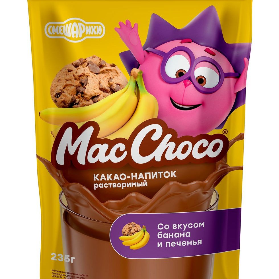 Какао-напиток MacChoco раств. банан печен.м/у 235г